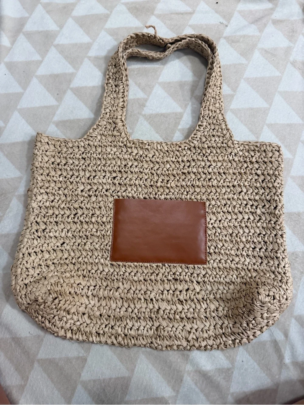 J crew toasted raffia Packable straw tote bag